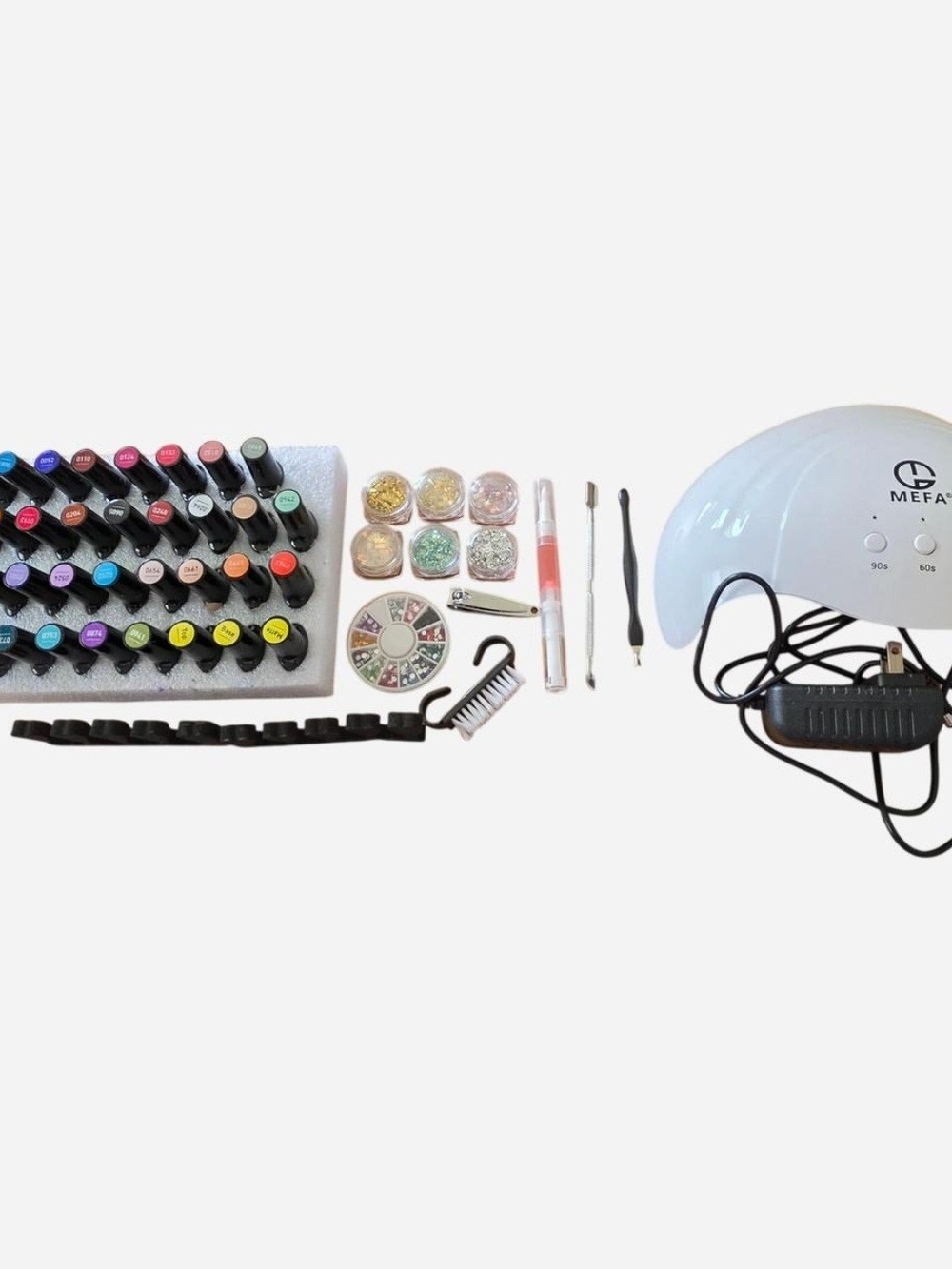 Mefa LED Nail Lamp Kit with Color Gel Polish Set